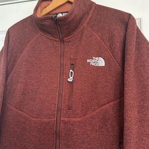 Lightly worn maroon soft fleece North Face jacket.